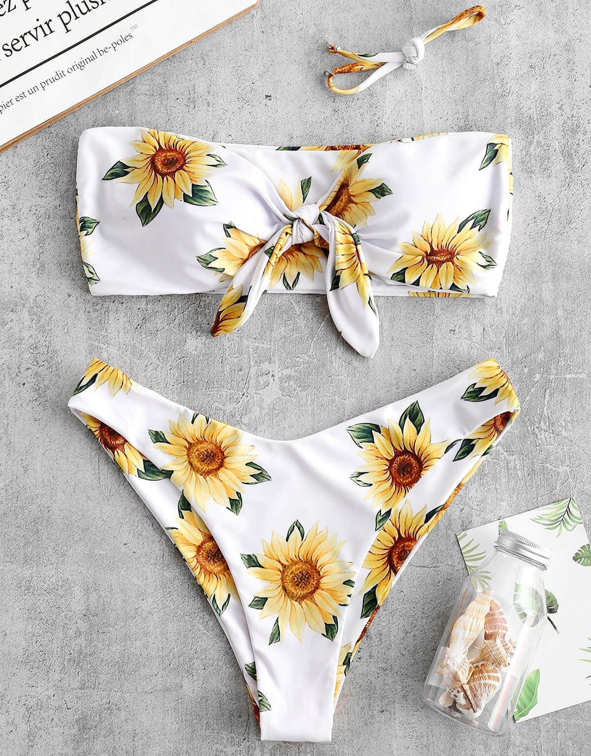 Knot Sunflower Bikini Set – Sougirassol